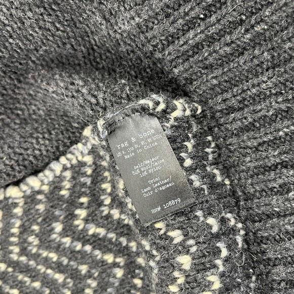 rag & bone Jacket Samantha Knit Tweed Wool Lamb Leather Trim Blazer XS - Picture 12 of 12